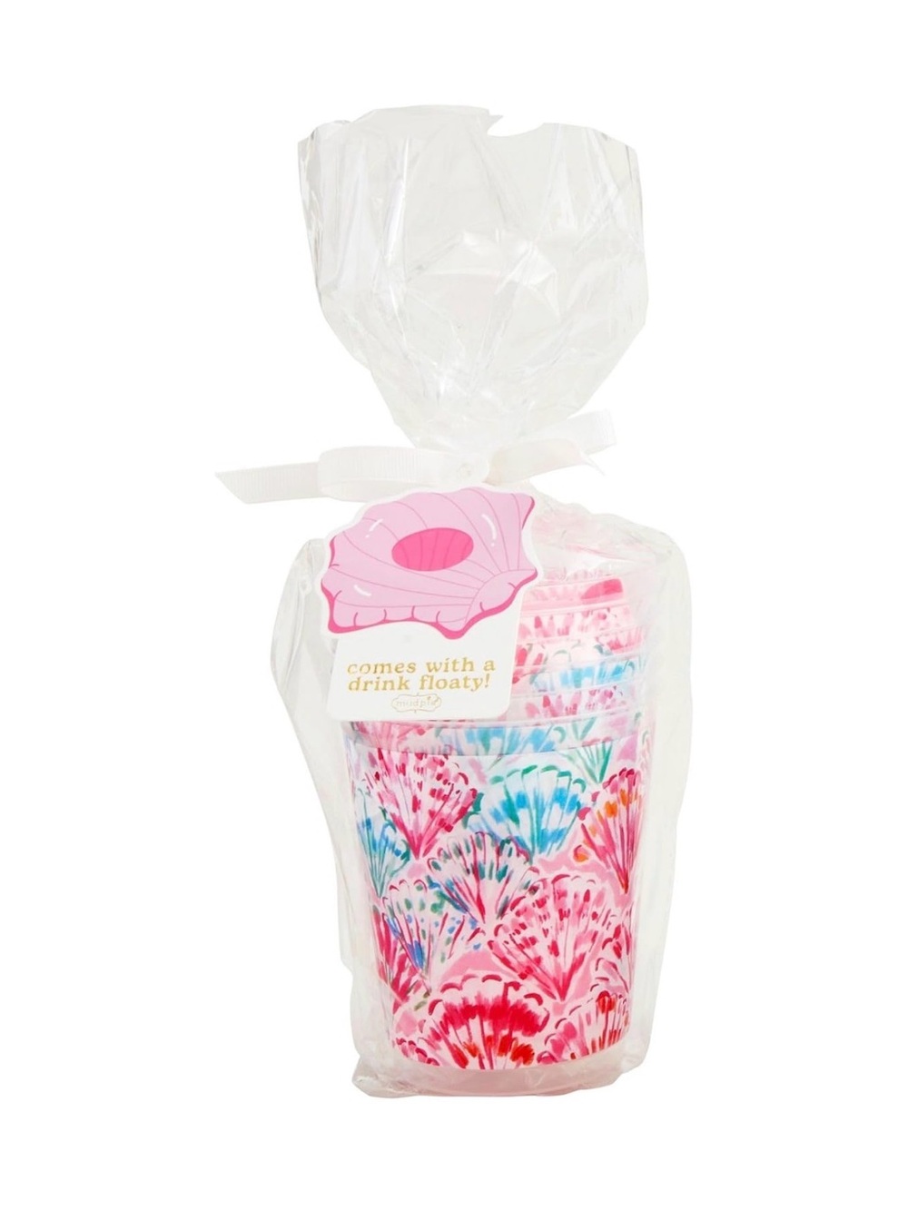 Mud Pie Women's Beach Floaty Party Cup Set, Pink